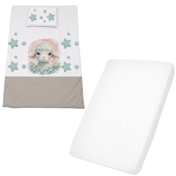 Cot Duvet Cover &amp; Waterproof Fitted Sheet 1170x560mm - Mamma se skapie