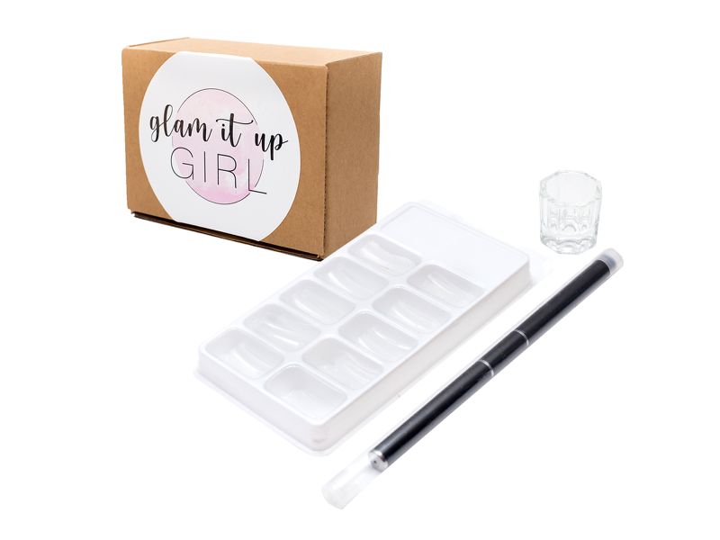 Polygel Nail Forms (100 Pieces) Dipping Jar &amp; Polygel Nail Brush