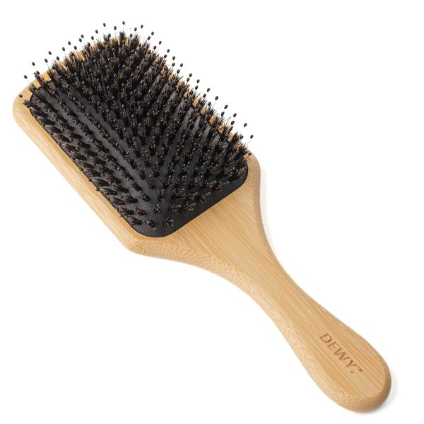 Dewy - Mixed Quill Paddle Hairbrush with Boar Bristles &amp; Flexible Pins