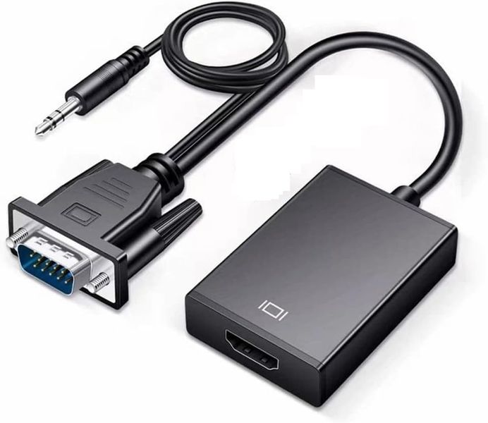 VGA To HDMI Converter - Plug and Play, Ideal For TV, Projector, and Monitor