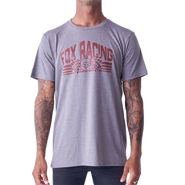 Fox-Mens-Final Lap Ss Tee-Dark Grey Melange