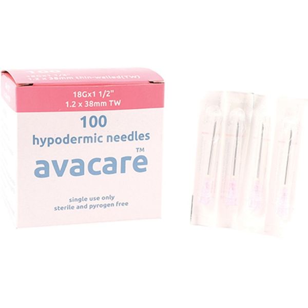 Avacare - Needle 18g x 40mm Pink 100's