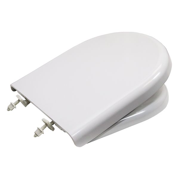 Compact Toilet Seat | White D Shaped | Plastic Hinge