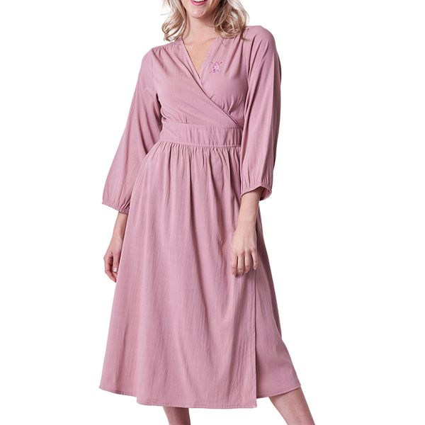 Holmes Bros - Ladies - Eva Winter Wrap Dress - Dusty Pink