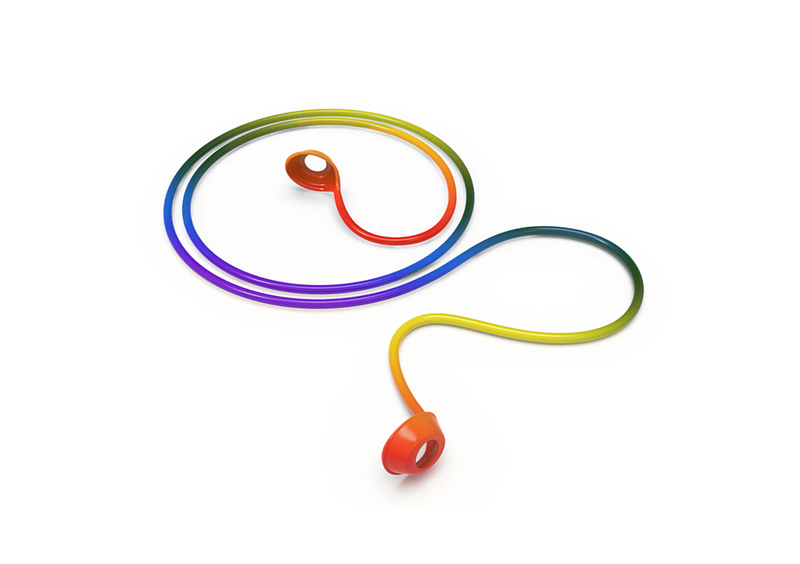 Eargasm -Connector Cord- High Fidelity/Smaller Ears/Slide Earplugs: Rainbow