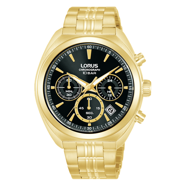 Lorus Men Gold-Black Metal Formal, Analogue RT386KX9