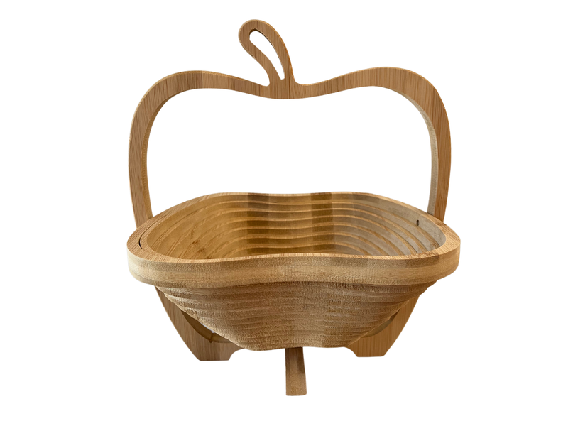 Hand-made Bamboo Basket/Pot Holder - Apple