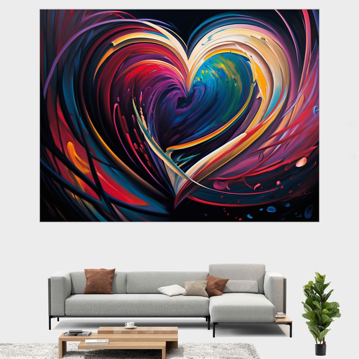 Canvas Wall Art Premium Heartbeat A Painting Of A Vibrant Pulsating