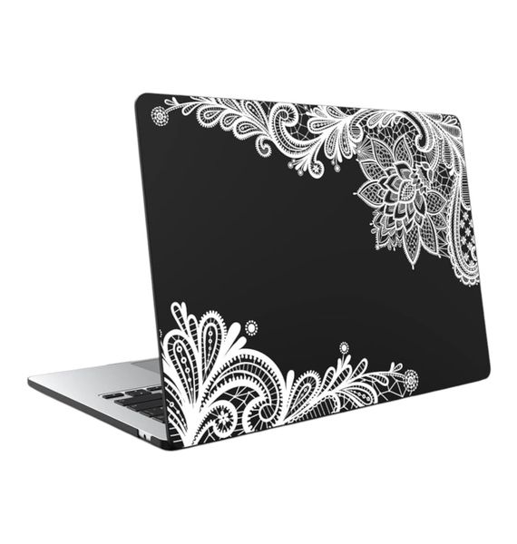 Floral Pattern Hard Shell Cover Compatible with MacBook Air 13 M1 - Black