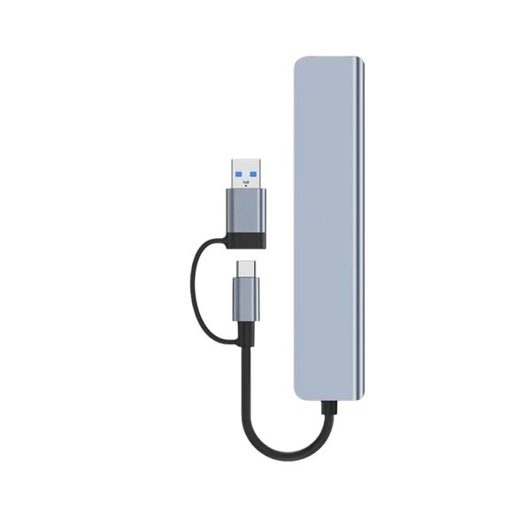 8-in-1 USB 3.0 Hub SD/TF Card Reader and USB-C Port for Computers Table