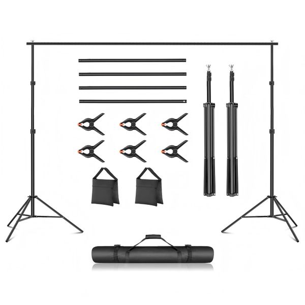 2 x 3 M Photo Backdrop Stand Kit, High Adjustable Background Stand