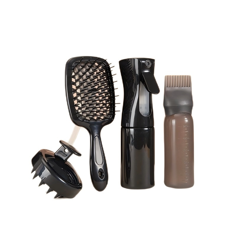 Silicone Scalp Massager Brush ,Mist Spray Bottle Air Cushion Comb Set