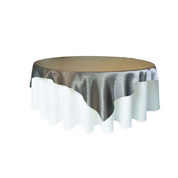 Silver Satin Table Overlay