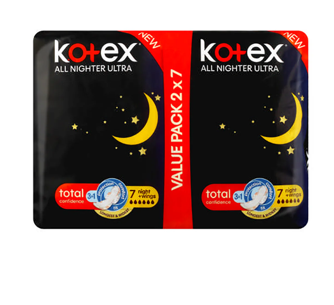 Kotex - Ultra Thin Nighter Wings Pads Duo 14's x 2