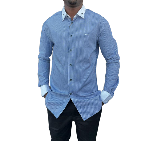Blue White Stripe image