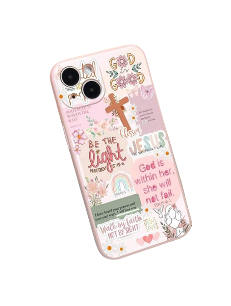 Christian Collage Pattern iPhone 13 Compatible Cover
