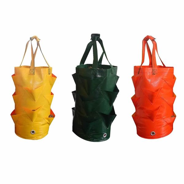 3 pcs Hanging Planter Bag with Handles, Hanging Foldable Durable Bags