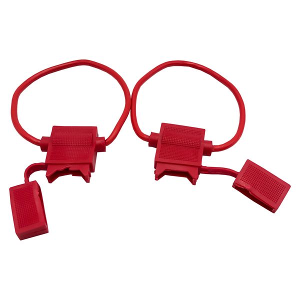 2 Piece Red Auto Waterproof 21cm Looped 8 Gauge Maxi Fuse Holder with Cover
