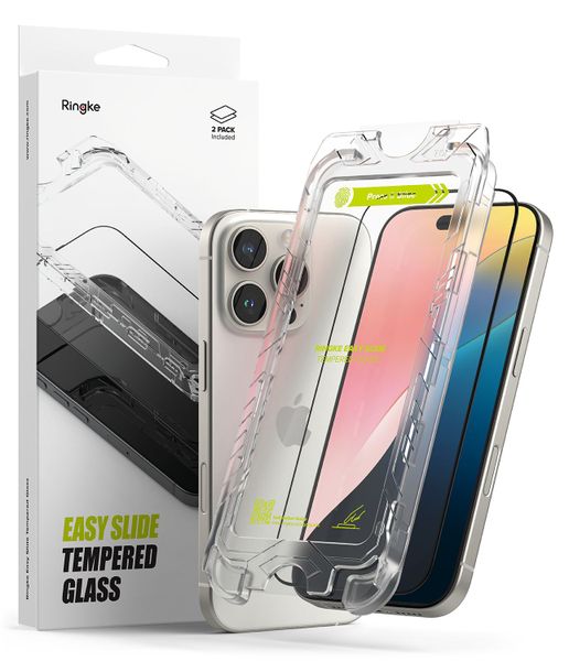 Easy Slide Tempered Glass (2 Pack) Screen Protector for iPhone 16 Pro Max