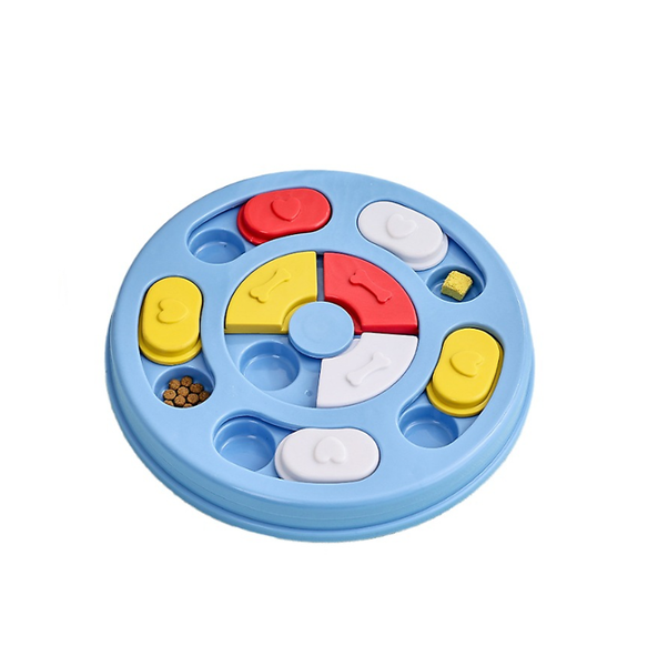 Dog Hidden Food Toy Puzzle Toy Interactive Slow Food Bow-Blue