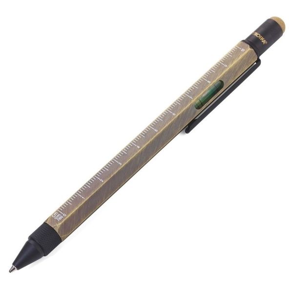 Troika Multitasking Ballpoint Pen Mini Tool Construction - Antique Gold