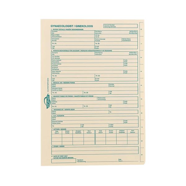 OPTIPLAN 730 Gynaecologist Medical File A4 (Pack of 100)