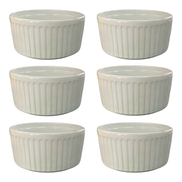6 Piece Ramekin 12x5cm White Porcelain Basics