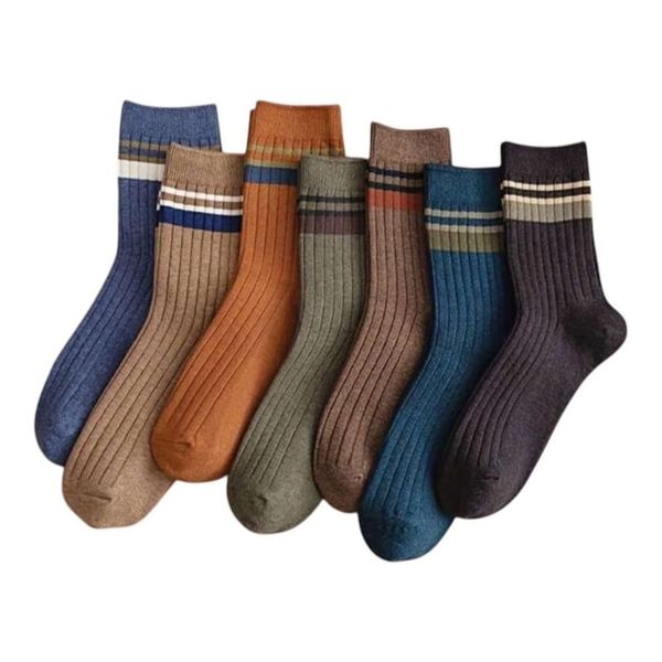 5-Pair Men's &amp; Women's Casual Ribbed Crew Socks
