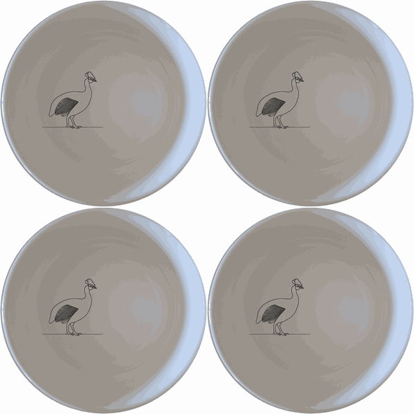 South African Helmeted Guineafowl Bowl Set of 4 - Range 3