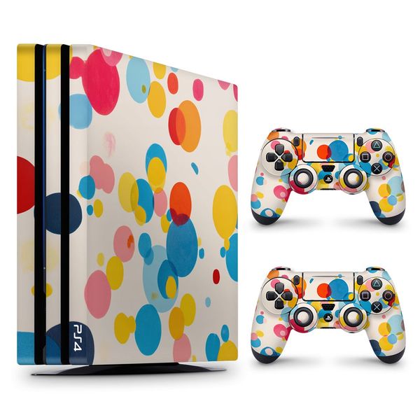 Decal Skin Compatible with PS4 Pro - Vibrant Polka Dots (Decal Only)