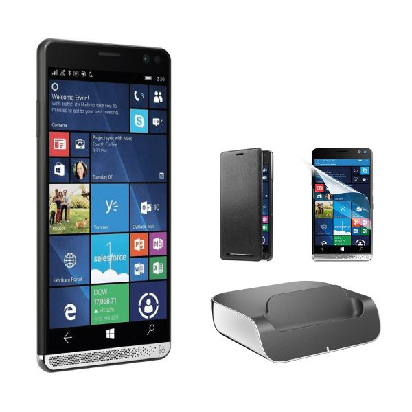HP Elite x3 Windows Phone Black+ Screenglass&amp;Cover + HP Dock Station Bundle