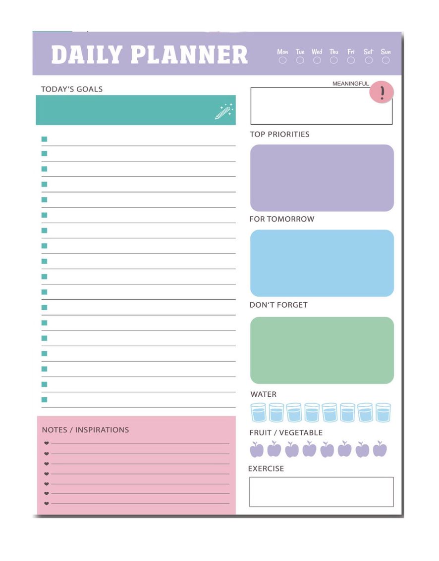 Daily Planner Sheets | Shop Today. Get it Tomorrow! | takealot.com