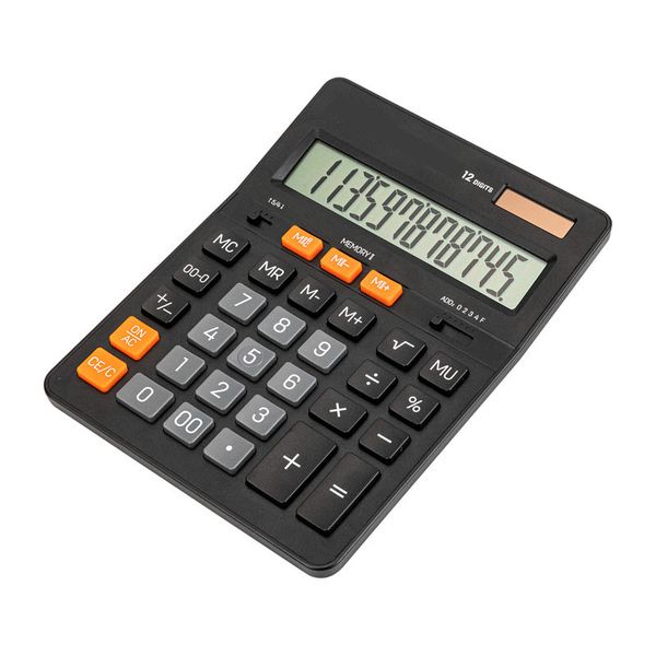 Digits Dual Memory &amp; Dual Power Basic Plastic Calculator