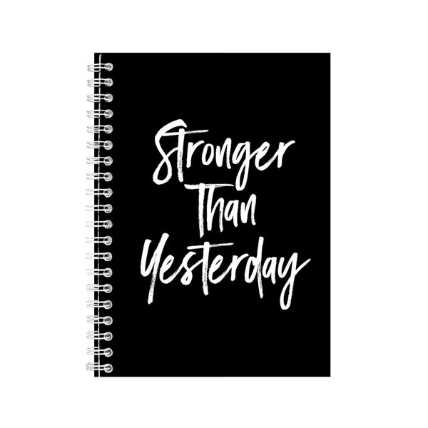Stronger A5 Notebook Spiral Lined Motivational Sayings Graphic Notepad 153