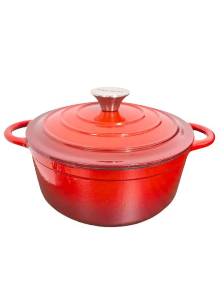 Red Cast Iron Enamel Pot - 3 Litres