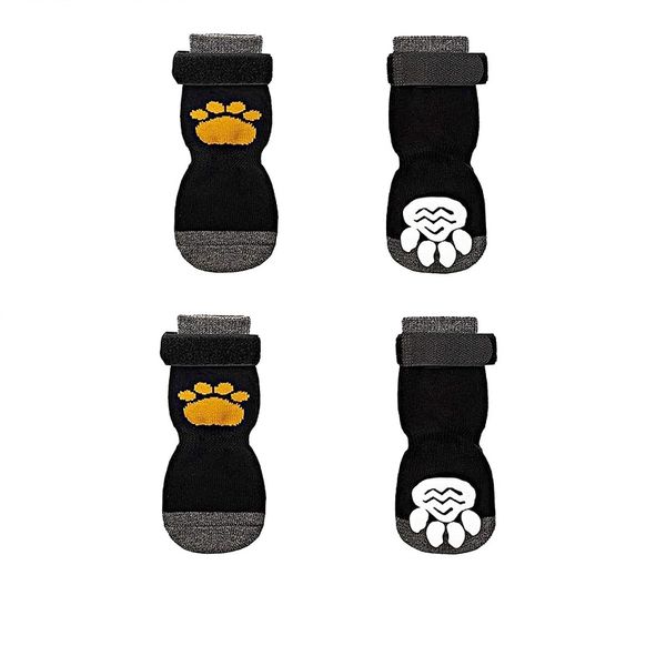 4 Pack Dog Socks Non-Slip Adjustable Warm Pet Paw Protectors