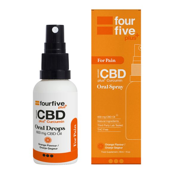 Fourfivecbd Premium, Tested HIGH STRENGTH 600mg Recovery CBD Oil, with added curcumin, for PAIN and INFLAMMATION RELIEF.