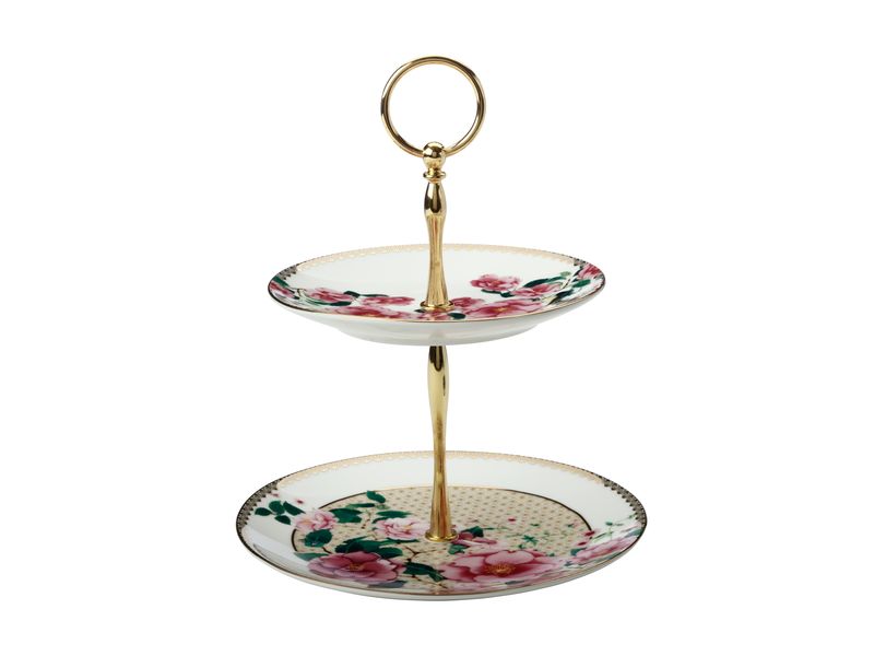 Maxwell and Williams Teas and Cs Silk Road Two Tier Cake Stand - White