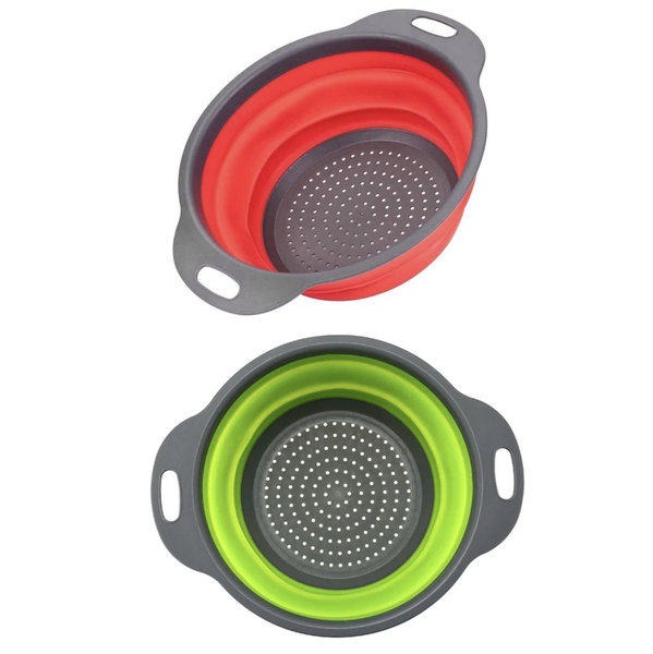 Collapsible Silicone Colander &amp; Strainer - 2 Pack