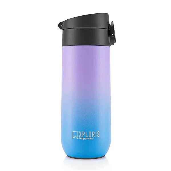 Tupperware Xploris 450ml Easy Open Flask Blue- Purple