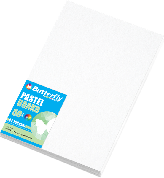 Butterfly A4 Pastel Board 50s - White