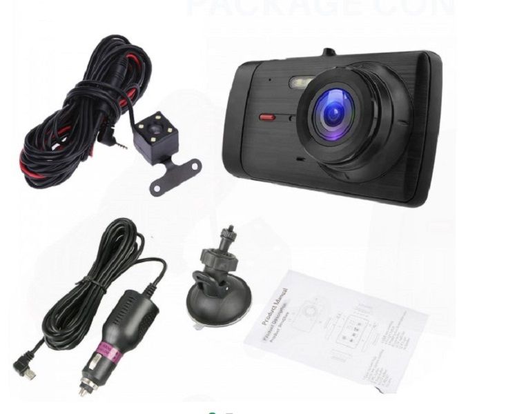 Dual Lens FHD 1080P Car Dash Cam with Rear Camera &amp; 4.0" Display