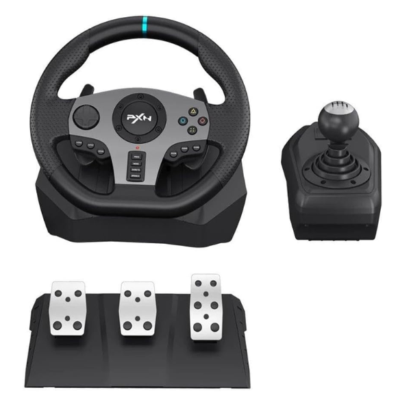 PXN V9 Gaming Steering Wheel 270-900 degree with 3 Pedals and Gear Shifter