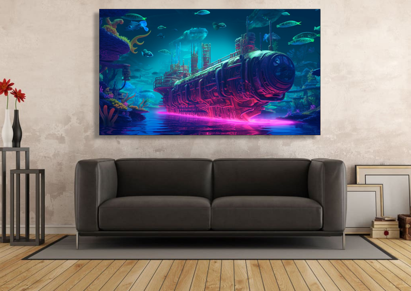 Canvas Wall Art - Mystical Submarine Abstract - IM0146