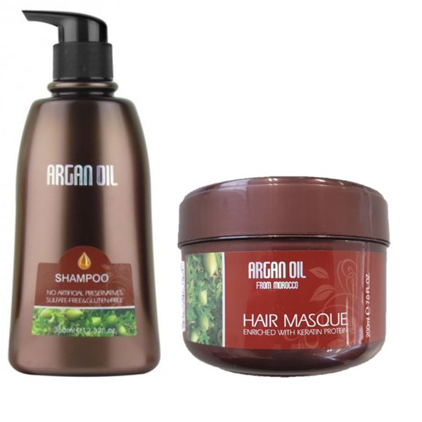 Moroccan Argan Oil Shampoo 350ml &amp; Hair Masque 200ml