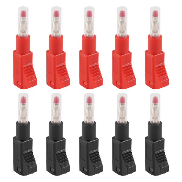 10 Sets Retractable Sheath 4Mm Banana Plug Connectors Plugs Adapter