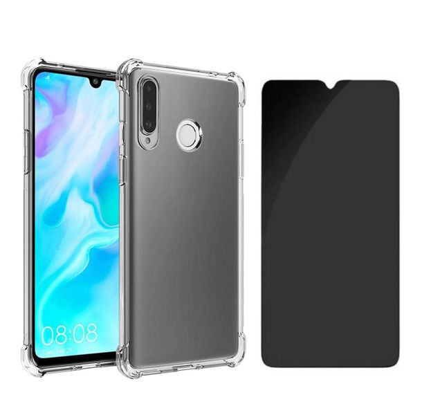 Clear Case &amp; Privacy Screen Protector Combo Compatible For Huawei P30 Lite