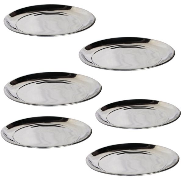 LK's - Pack Of 6 Dinner Plate - Stainless Steel - 250mm