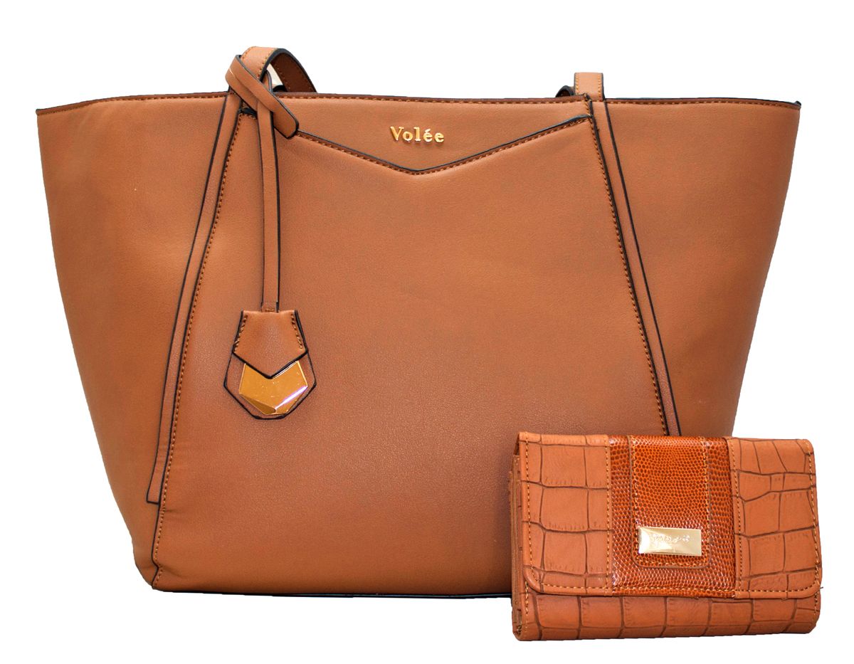 BK116+975093 Faux Leather Classic Tote Handbag with Purse Shop