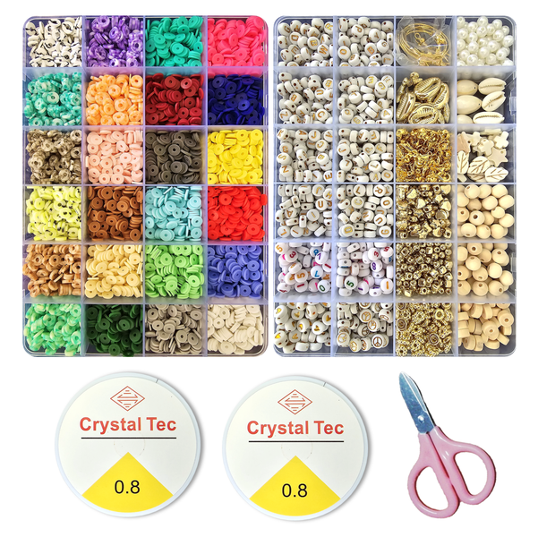 7000+ Piece Heishi Beads Kit Polymer Clay Accessories Arts Crafts BlueBird